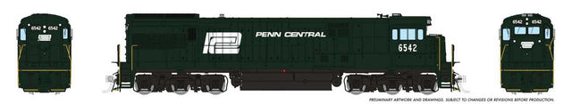 GE U33C Low Nose - Standard DC -- Penn Central #6553 (black, white)