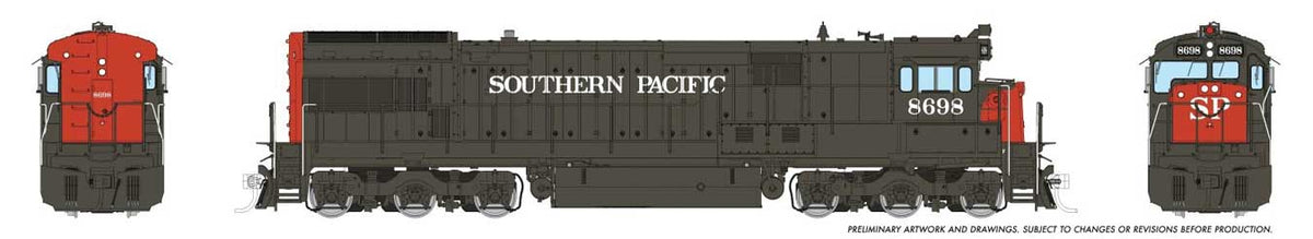 GE U33C Low Nose - Standard DC -- Southern Pacific #8771 (gray, red, With Serif Nose Logo)