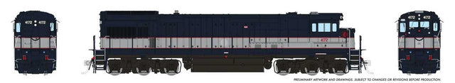GE U34CH - Standard DC -- New Jersey DOT #4172 (Bluebird, blue, silver, red, No Logo)