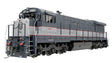 GE U34CH - Standard DC -- NJ Transit #4180 (Bluebird, blue, silver, red, Nose Logo)-1