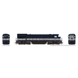 GE U34CH - Standard DC -- NJ Transit #4180 (Bluebird, blue, silver, red, Nose Logo)-3