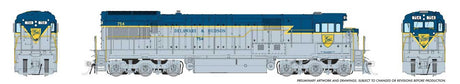 GE U33C Low Nose - Sound and DCC -- Delaware & Hudson #762 (Lightning Stripe, gray, blue, yellow)