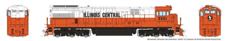 GE U33C Low Nose - Sound and DCC -- Illinois Central #5051 (orange, white, black)