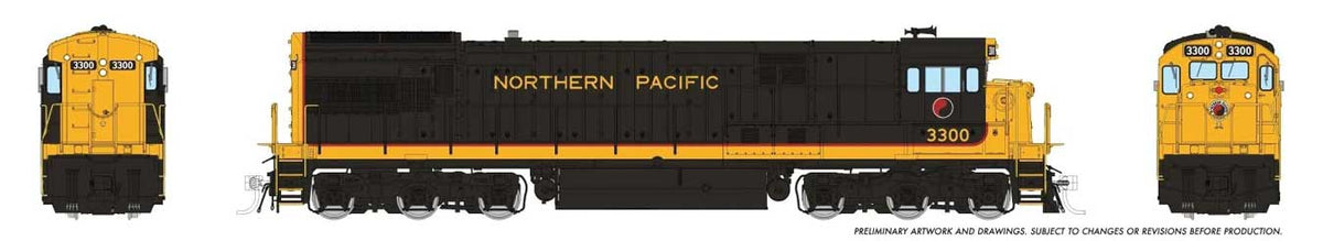 GE U33C Low Nose - Sound and DCC -- Northern Pacific #3309 (black, yellow)