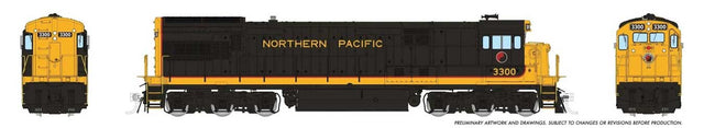 GE U33C Low Nose - Sound and DCC -- Northern Pacific #3309 (black, yellow)