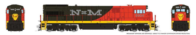 GE U36C - Sound and DCC -- Nacionales de Mexico #8924 (orange, green, yellow silver)