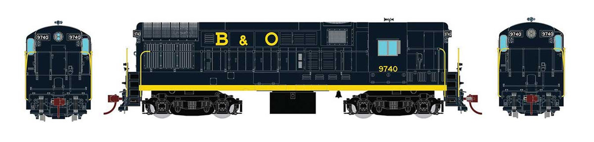 FM H16-44 Phase III - Standard DC -- Baltimore & Ohio #9740 (blue, yellow; Sans Serif B&O)