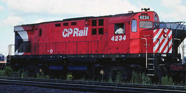 MLW C424 - ESU LokSound and DCC -- Canadian Pacific #4250 (DRS-24c, Action Red, white, black, 8" Stripes)