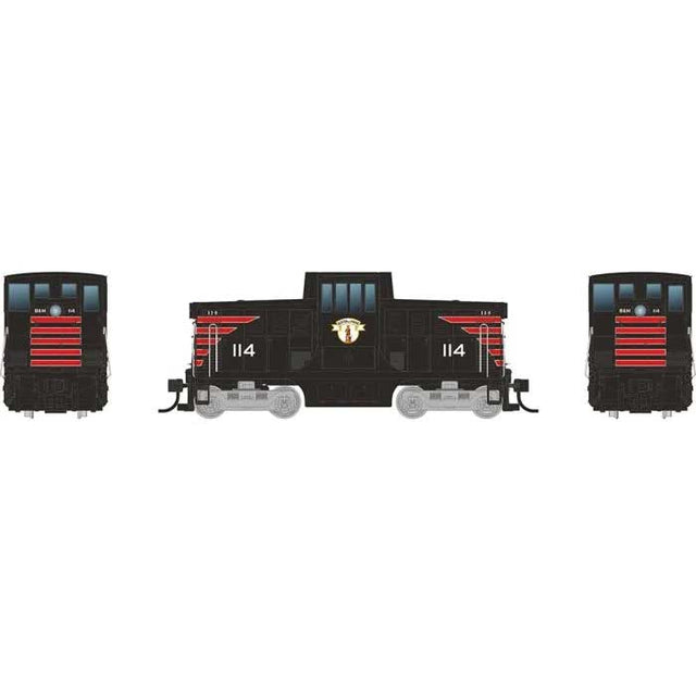GE 44-Tonner - Standard DC -- Boston & Maine #115 (black, red, Minuteman Logo)