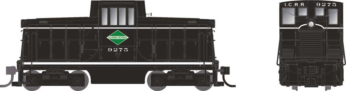 GE 44-Tonner - Standard DC -- Illinois Central #9275 (black, white, green)
