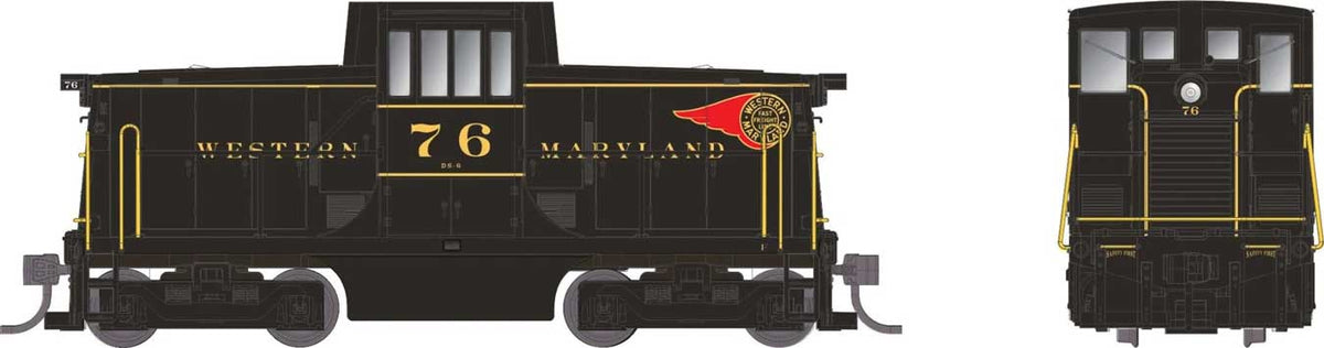 GE 44-Tonner - Sound and DCC -- Western Maryland #76 (black, red, yellow; Fireball Logo)