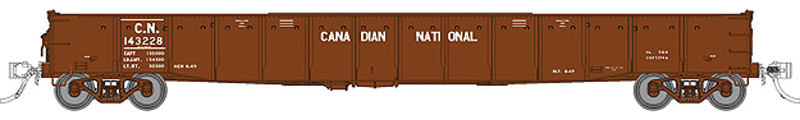 52' 6" Canadian Mill Gondola - Ready to Run -- Canadian National (Various Roadnumbers; As-Delivered; Boxcar Red)