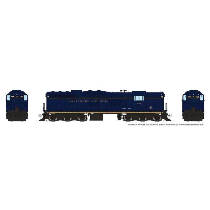 EMD SD9 High Nose - Standard DC -- Baltimore & Ohio #769 (blue, yellow, Roman Lettering)
