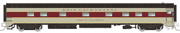 Panorama Line(TM) Pullman-Standard Plan #4186 10-5 Sleeper, Partial Skirting -- Erie Lackawanna Spirit of Youngstown (gray, maroon, black)