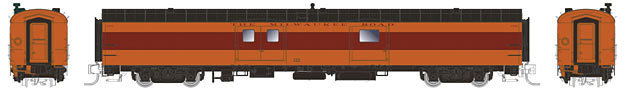 73' Smooth Side Baggage-Express w/41-BN0-11 - Ready to Run Panorama Line -- Milwaukee Road #1331 (orange, maroon, black, Standard Ends)