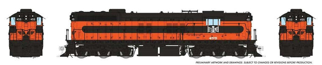 EMD SD7 High Nose - ESU LokSound and DCC -- Bessemer & Lake Erie #455 (Early, orange, black)