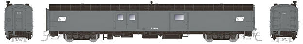 73' Smooth Side Baggage-Express w/41-N-11 Trucks- Ready to Run Panorama Line -- Penn Central #9150 (Ex-NYC, Solid gray, black, End Doors)