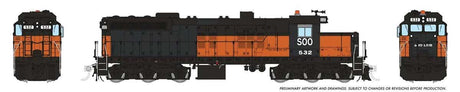 EMD SD10 Low Nose - ESU LokSound and DCC -- Soo Line #532 (Patched Ex-MILW; orange, black)