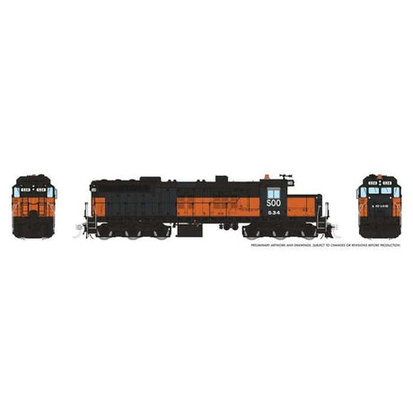 EMD SD10 Low Nose - ESU LokSound and DCC -- Soo Line #534 (Patched Ex-MILW, orange, black)
