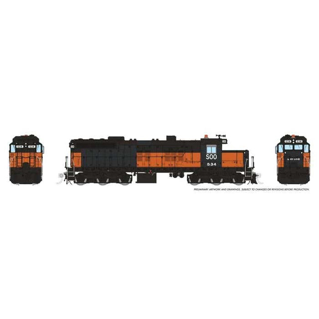 EMD SD10 Low Nose - ESU LokSound and DCC -- Soo Line #534 (Patched Ex-MILW, orange, black)