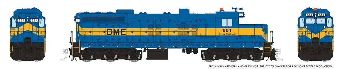 EMD SD10 Low Nose - ESU LokSound and DCC -- Dakota, Minnesota & Eastern #551 (blue, yellow)