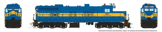 EMD SD10 Low Nose - ESU LokSound and DCC -- Dakota, Minnesota & Eastern #551 (blue, yellow)