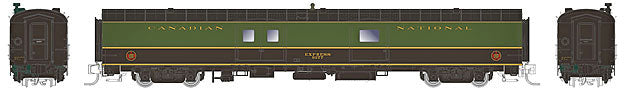 73' Smooth Side Baggage-Express w/41-BN0-11 - Ready to Run Panorama Line -- Canadian National #9280 (1954 green, black; Standard Ends)