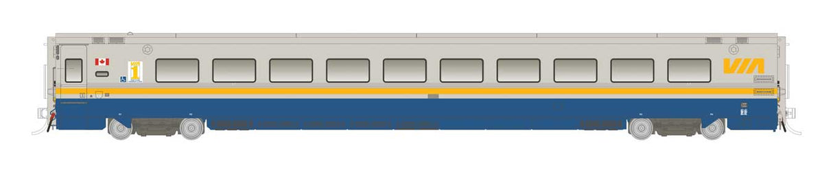 LRC Coach - Ready to Run -- VIA Rail Canada (VIA 1, As-Delivered, gray, blue, yellow)
