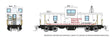 Angus Shops Wide Vision Caboose with Lights - Ready to Run -- Canadian Pacific #420983 (white, Engineering Dept. Scheme)