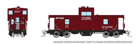 Angus Shops Wide Vision Caboose with Lights - Ready to Run -- Canadian Pacific #422999 (white, Gauge Calibration Car Scheme)