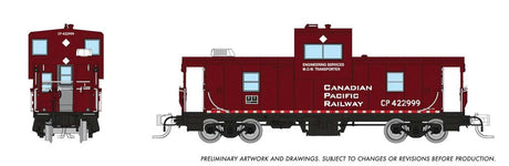 Angus Shops Wide Vision Caboose with Lights - Ready to Run -- Canadian Pacific #422999 (Boxcar Red, Engineering Dept. Scheme)