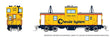 Angus Shops Wide Vision Caboose with Lights - Ready to Run -- Chessie System C&O #3131 (yellow, blue, vermillion)