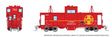 Angus Shops Wide Vision Caboose with Lights - Ready to Run -- Santa Fe #999744 (red, yellow, Large Logo)