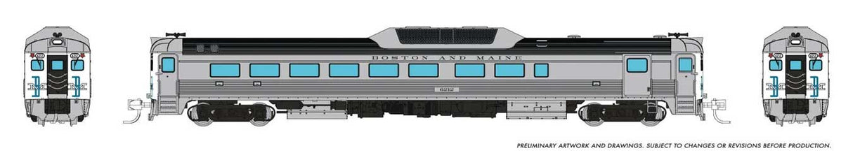Budd RDC-2 Phase 2 - Standard DC -- Boston & Maine  #6212 (stainless, black, white, blue, McGinnis Logo)