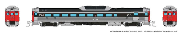 Budd RDC-2 Phase 2 - Standard DC -- Canadian National #6203 (stainless, black, red, Noodle Logo)