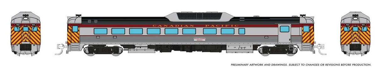 Budd RDC-2 Phase 2 - Standard DC -- Canadian Pacific #9103 (stainless, maroon, yellow)