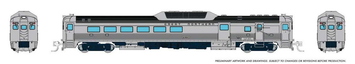 Budd RDC-3 Phase 2 - Standard DC -- Great Northern #2350 (stainless)