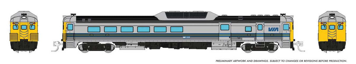 Budd RDC-3 Phase 2 - Standard DC -- VIA Rail Canada #6356 (Early, stainless, blue, yellow)
