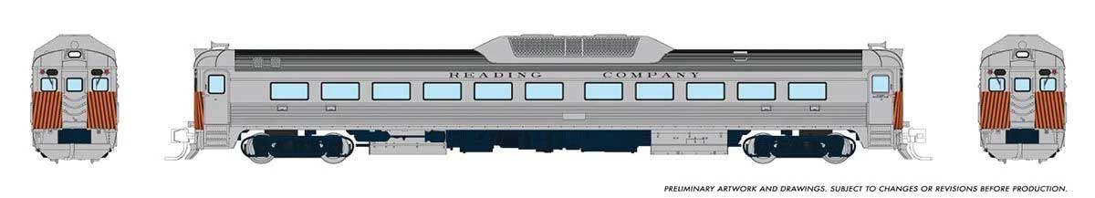 Budd RDC-1 Phase 2 - Sound and DCC -- Reading (silver with safety stripes)