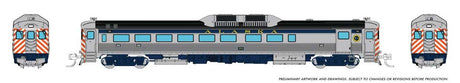 Budd RDC-2 Phase 1 - Sound and DCC -- Alaska #711 (stainless, blue, red, white, yellow)