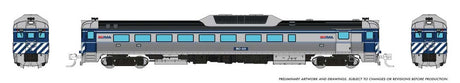 Budd RDC-2 Phase 2 - Sound and DCC -- BC Rail #BC-23 (stainless, blue, white)