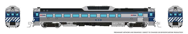 Budd RDC-2 Phase 2 - Sound and DCC -- BC Rail #BC-23 (stainless, blue, white)