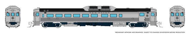 Budd RDC-2 Phase 1 - Sound and DCC -- New Haven #121 (stainless, Script Logo)