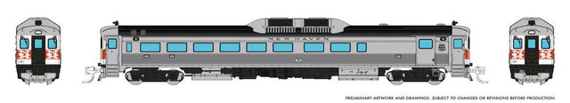 Budd RDC-2 Phase 1 - Sound and DCC -- New Haven #121 (stainless, white, vermillion, McGinnis Logo)