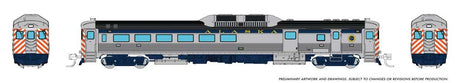 Budd RDC-3 Phase 1 - Sound and DCC -- Alaska #701 (stainless, blue, red, white, yellow)