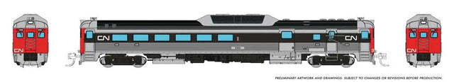 Budd RDC-3 Phase 2 - Sound and DCC -- Canadian National #6352 (stainless, black, red, Noodle Logo)