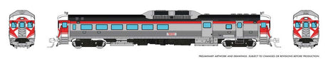Budd RDC-3 Phase 1 - Sound and DCC -- Canadian Pacific #9023 (stainless, Action Red, white)