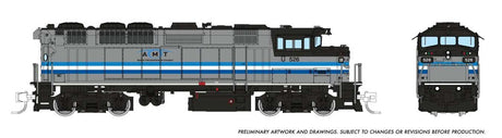 GMDD F59PH - Sound and DCC -- AMT Montreal #526 (Tri-Stripe Scheme, silver, black, blue, purple, white)