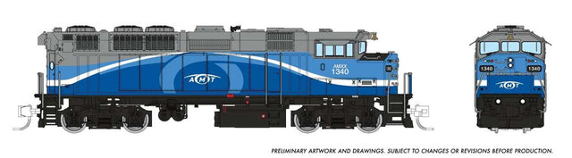 GMDD F59PH - Sound and DCC -- AMT Montreal #1340 (blue, gray, Large Logo)