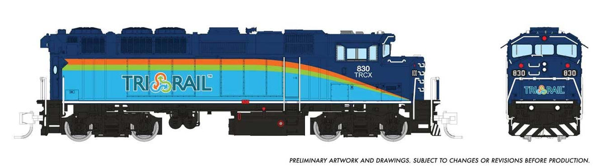 GMDD F59PH - Sound and DCC -- TriRail #831 (dark blue, light blue, orange, green)